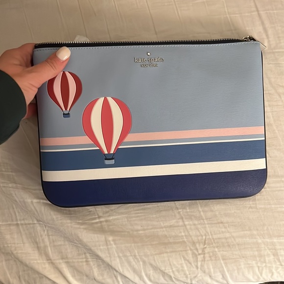NWOT - Kate Spade Up and Away Large Zip Pouch - hot air balloon - Picture 3 of 4